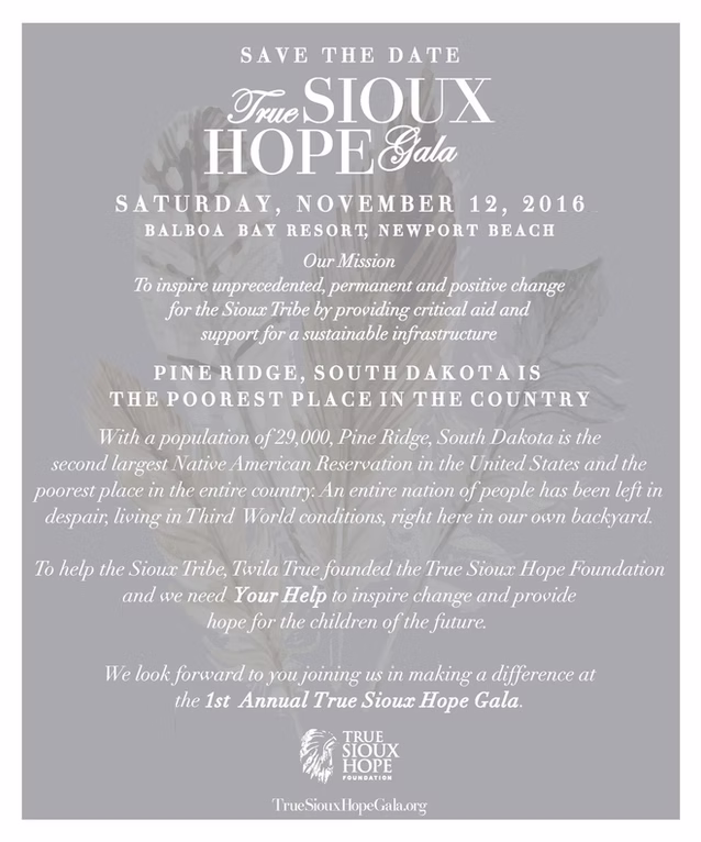 Save the Date for the Inaugural True Sioux Hope Gala